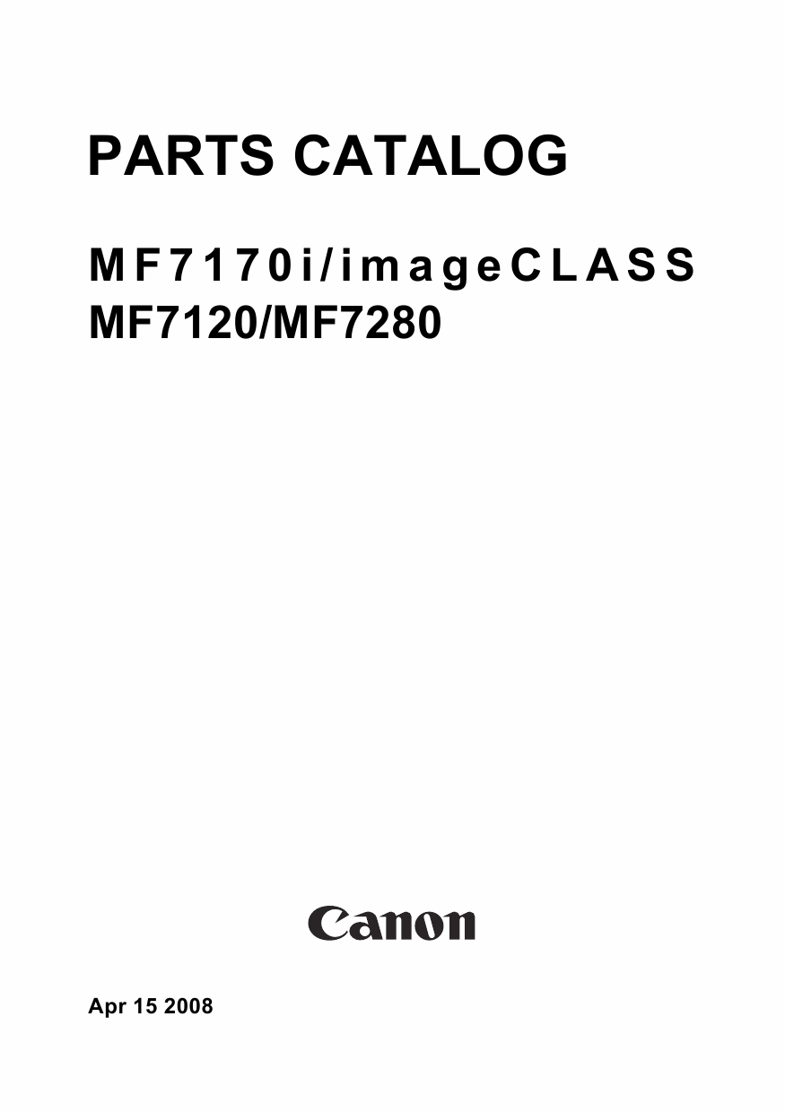 Canon imageCLASS MF-7170i 7120 7280 Parts Catalog Manual-1